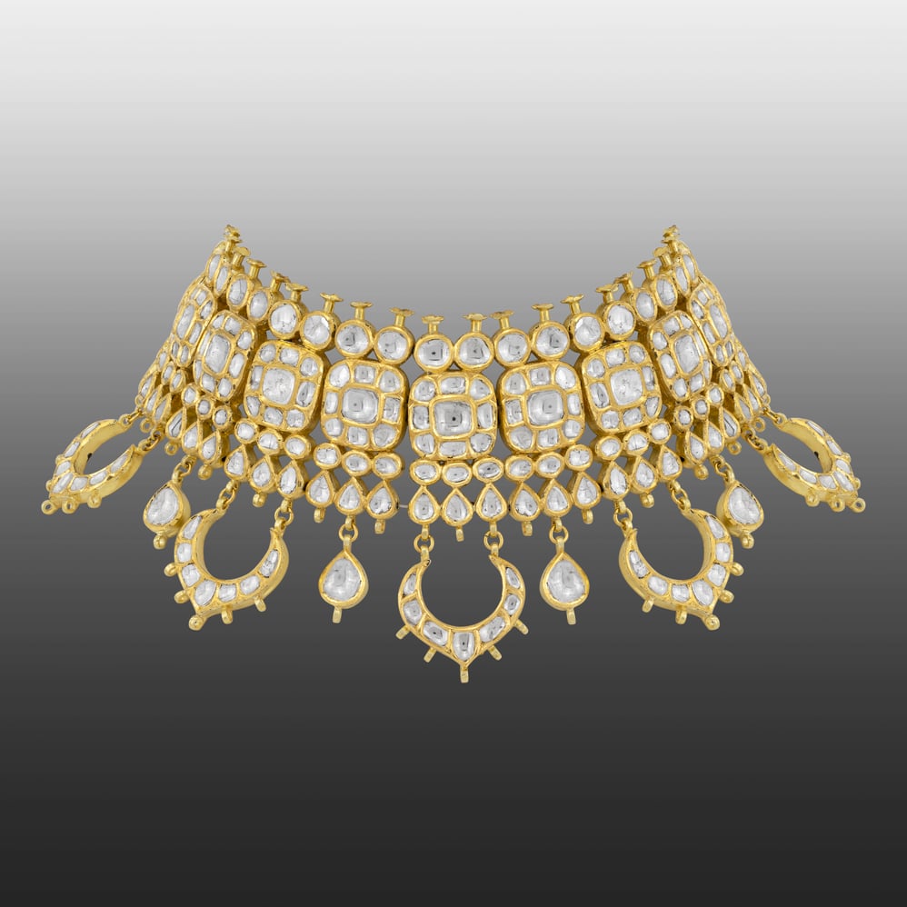 Chandbali Polki Choker and Teardrop Accents and Pearls